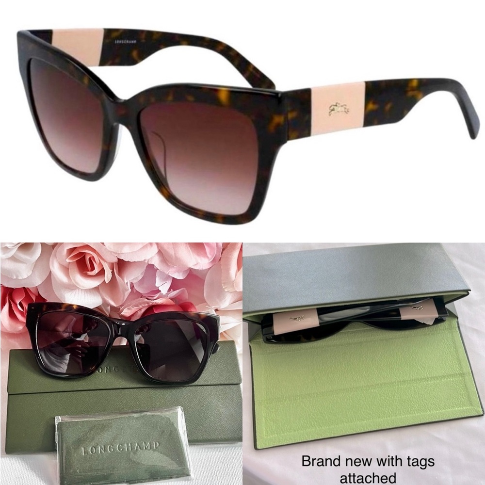 NWT Longchamp Sunglasses Brown Lenses comes with new case and cleaning cloth